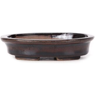 Seto 105 mm oval brown bonsai pot by Seto, Japan