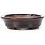 Oval brown bonsai pot by Seto - 105 x 90 x 25 mm