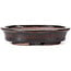 Oval brown bonsai pot by Seto - 105 x 90 x 25 mm