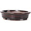 Oval brown bonsai pot by Seto - 105 x 90 x 25 mm