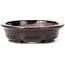 Oval brown bonsai pot by Seto - 105 x 90 x 25 mm