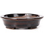 Pot à bonsaï ovale marron par Seto - 105 x 90 x 25 mm