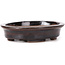 Pot à bonsaï ovale marron par Seto - 105 x 90 x 25 mm