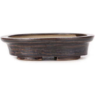 Seto 105 mm oval brown bonsai pot by Seto, Japan