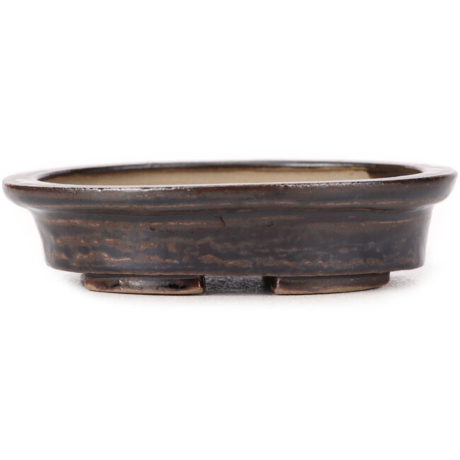 Maceta de bonsái marrón ovalada de Seto - 105 x 90 x 25 mm