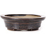 Oval brown bonsai pot by Seto - 105 x 90 x 25 mm