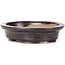 Oval brown bonsai pot by Seto - 105 x 90 x 25 mm