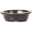 Oval brown bonsai pot by Seto - 105 x 90 x 25 mm