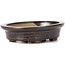 Oval brown bonsai pot by Seto - 105 x 90 x 25 mm