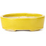 Oval yellow bonsai pot by Seto - 90 x 75 x 30 mm