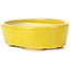 Oval yellow bonsai pot by Seto - 90 x 75 x 30 mm