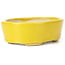 Oval yellow bonsai pot by Seto - 90 x 75 x 30 mm