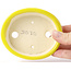 Ovale gelbe Bonsaischale von Seto - 105 x 90 x 30 mm