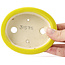 Pot à bonsaï ovale jaune par Seto - 105 x 90 x 25 mm