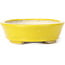 Oval yellow bonsai pot by Seto - 105 x 90 x 30 mm