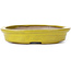 Oval yellow bonsai pot by Seto - 105 x 85 x 25 mm