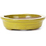 Oval yellow bonsai pot by Seto - 105 x 85 x 25 mm