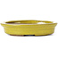 Oval yellow bonsai pot by Seto - 105 x 85 x 25 mm