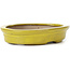 Oval yellow bonsai pot by Seto - 105 x 85 x 25 mm