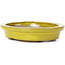 Oval yellow bonsai pot by Seto - 105 x 90 x 25 mm