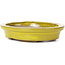Pot à bonsaï ovale jaune par Seto - 105 x 90 x 25 mm