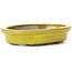 Oval yellow bonsai pot by Seto - 105 x 90 x 25 mm