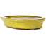 Oval yellow bonsai pot by Seto - 105 x 90 x 25 mm