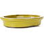 Oval yellow bonsai pot by Seto - 105 x 90 x 25 mm