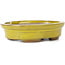 Oval yellow bonsai pot by Seto - 105 x 85 x 25 mm