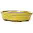 Pot à bonsaï ovale jaune par Seto - 105 x 85 x 25 mm