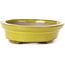 Oval yellow bonsai pot by Seto - 105 x 85 x 25 mm