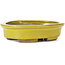 Oval yellow bonsai pot by Seto - 100 x 85 x 25 mm