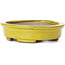 Oval yellow bonsai pot by Seto - 100 x 85 x 25 mm