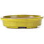 Oval yellow bonsai pot by Seto - 100 x 85 x 25 mm