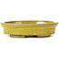 Oval yellow bonsai pot by Seto - 100 x 85 x 25 mm