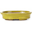 Oval yellow bonsai pot by Seto - 100 x 85 x 25 mm