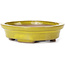 Pot à bonsaï ovale jaune par Seto - 100 x 85 x 25 mm
