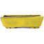 Rectangular yellow bonsai pot by Seto - 85 x 60 x 25 mm