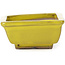 Rectangular yellow bonsai pot by Seto - 80 x 65 x 30 mm