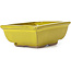 Pot à bonsaï rectangulaire jaune par Seto - 80 x 65 x 30 mm