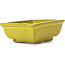 Rectangular yellow bonsai pot by Seto - 80 x 65 x 30 mm