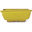 Rectangular yellow bonsai pot by Seto - 80 x 65 x 30 mm