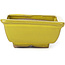 Pot à bonsaï rectangulaire jaune par Seto - 80 x 65 x 30 mm