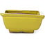 Rectangular yellow bonsai pot by Seto - 80 x 65 x 30 mm