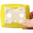 Pot à bonsaï rectangulaire jaune par Seto - 85 x 70 x 25 mm