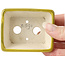 Pot à bonsaï rectangulaire jaune par Seto - 80 x 65 x 30 mm