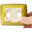 Pot à bonsaï rectangulaire jaune par Seto - 80 x 65 x 30 mm