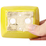 Rectangular yellow bonsai pot by Seto - 80 x 65 x 30 mm