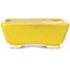 Rectangular yellow bonsai pot by Seto - 70 x 65 x 30 mm