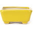 Rectangular yellow bonsai pot by Seto - 70 x 60 x 25 mm